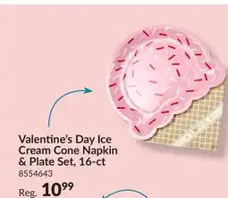 Party City Valentine's Day Ice Cream Cone Napkin & Plate Set 16-ct offer