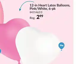 Party City Heart Latex Balloons, Assorted Colours, 12-in, 6-pk, for Birthday Party offer