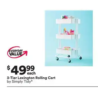 Michaels 3-Tier Lexington Rolling Cart by Simply Tidy offer