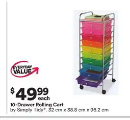 Michaels 10-Drawer Rolling Cart by Simply Tidy offer