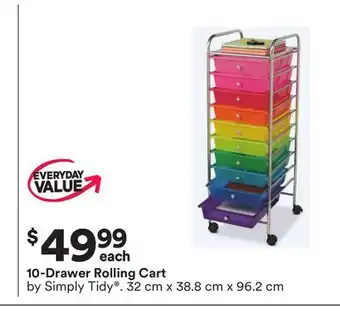 Michaels 10-Drawer Rolling Cart by Simply Tidy offer