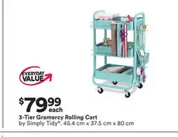 Michaels 3-Tier Gramercy Rolling Cart by Simply Tidy offer