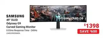 Visions Electronics SAMSUNG 49 OLED Odyssey G9 Curved Gaming Monitor offer