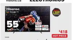 Visions Electronics Hisense 55 A68N Smart TV offer