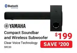 Visions Electronics Yamaha Compact Soundbar and Wireless Subwoofer offer