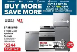 Visions Electronics SAMSUNG 3-Piece Major Appliance Package offer