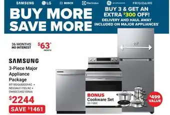 Visions Electronics SAMSUNG 3-Piece Major Appliance Package offer