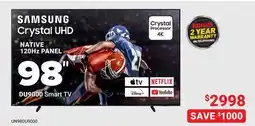 Visions Electronics SAMSUNG 98 Crystal UHD DU9000 Smart TV offer