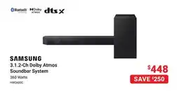 Visions Electronics SAMSUNG 3.1. 2-Ch Dolby Atmos Soundbar System offer