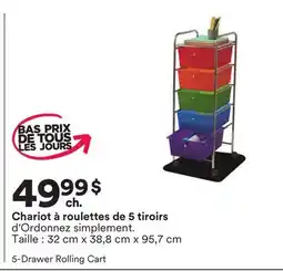 Michaels Chariot à roulettes de 5 tiroirs d'Ordonnez simplement offer