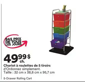 Michaels Chariot à roulettes de 5 tiroirs d'Ordonnez simplement offer