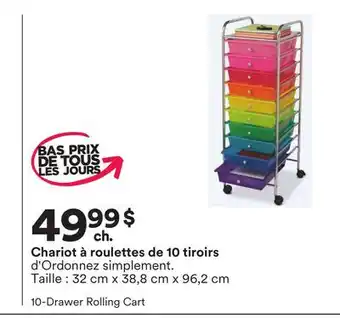 Michaels Chariot à roulettes de 10 tiroirs d'Ordonnez simplement offer