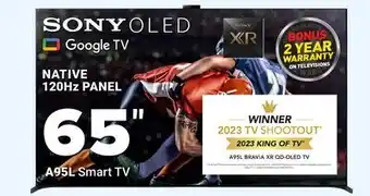 Visions Electronics SONY 65 OLED NATIVE 120Hz PANEL A95L Smart TV offer