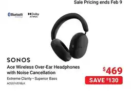 Visions Electronics Ace Wireless Over-Ear Headphones with Noise Cancellation offer