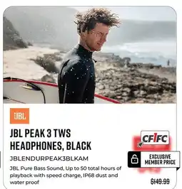 Canex JBL PEAK 3 TWS HEADPHONES, BLACK offer