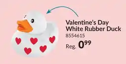 Party City Valentine's Day White Rubber Duck Toy/Decor for Valentine's/Anniversary Day offer