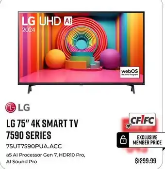 Canex LG 75 4K SMART TV 7590 SERIES offer