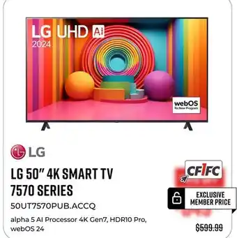 Canex LG 50 4K SMART TV 7570 SERIES offer