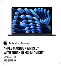 Canex APPLE MACBOOK AIR 13.6 WITH TOUCH ID M3, MIDNIGHT offer