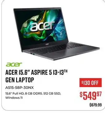 Canex ACER 15.6 ASPIRE 5 I3-13TH GEN LAPTOP offer