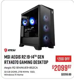 Canex MSI AEGIS R2 I9-14TH GEN RTX4070 GAMING DESKTOP offer