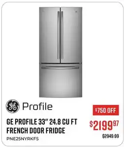 Canex GE PROFILE 33 24.8 CU FT FRENCH DOOR FRIDGE offer