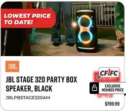 Canex JBL STAGE 320 PARTY BOX SPEAKER, BLACK offer