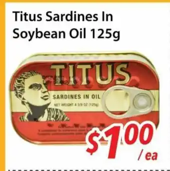 Bestco Food Mart Titus Sardines In Soybean Oil offer