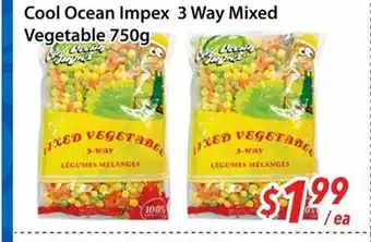 Bestco Food Mart Cool Ocean Impex 3 Way Mixed Vegetable 750g offer