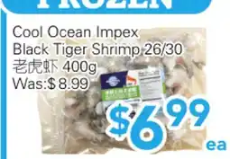 Ample Food Market Cool Ocean Impex Black Tiger Shrimp 26/30 offer