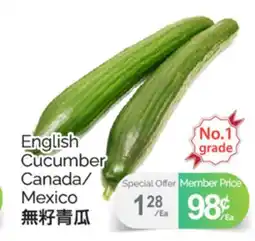 T&T Supermarket English Cucumber Canada/Mexico offer