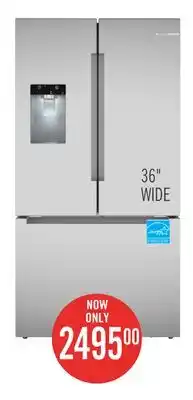 The Brick Bosch 36 26 Cu. Ft. 100 Series Smart French-Door Refrigerator - Stainless Steel - B36FD10ENS offer