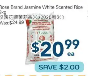 Oceans Fresh Food Market Rose Brand jasmine White Scented Rice offer