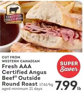 IGA Fresh AAA Certified Angus Beef Outside Round Roast offer