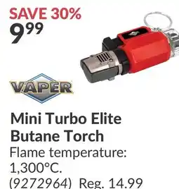 Princess Auto Mini Turbo Elite Butane Torch offer