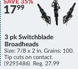 Princess Auto 3 pk Switchblade Broadheads offer