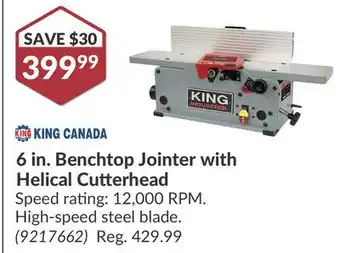 Princess Auto 6 in. Benchtop Jointer with Helical Cutterhead offer