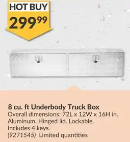 Princess Auto 8 cu. ft Underbody Truck Box offer