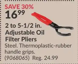 Princess Auto 2-1/2 in Adjustable Oil Filter offer