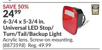 Princess Auto 6-3/4 x 5-3/4 in. Universal LED Stop/Turn/Tail/Backup Light offer