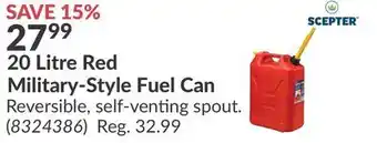 Princess Auto 20 Litre Red Military-Style Fuel Can offer