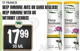 Marches Tau DEEP IMMUNE AVEC OU SANS RÉGLISSE ST FRANCIS offer