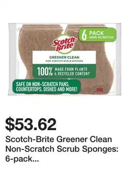 Newegg Scotch-Brite Greener Clean Non-Scratch Scrub Sponges: 6-pack (Natural) *6-pack offer