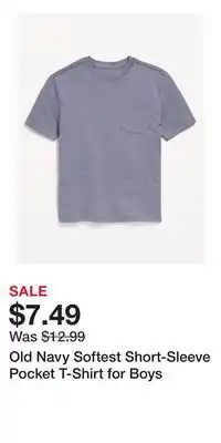 Old Navy Old Navy Softest Short-Sleeve Pocket T-Shirt for Boys offer