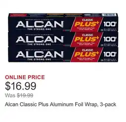 Costco Alcan Classic Plus Aluminum Foil Wrap, 3-pack offer