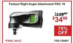 Atlas Tools & Machinery Festool Right Angle Attachment PDC 18 offer