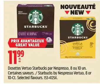 Canadian Tire Nespresso starbucks by Nespresso Vertuo, 8 or 10-Ct. Selected flavours offer