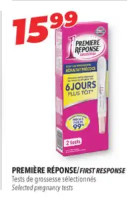 Familiprix FIRST RESPONSE Selected pregnancy tests offer