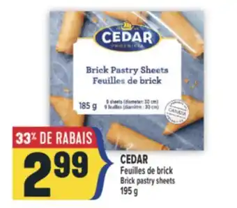 Marché Adonis CEDAR Feuilles de brick | Brick pastry sheets offer