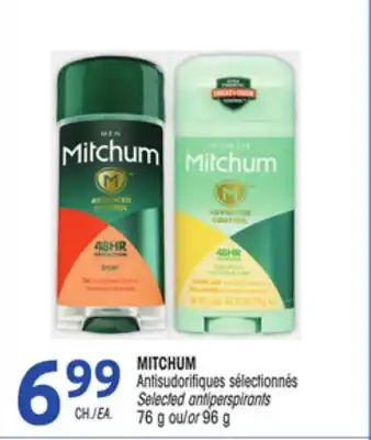 Uniprix MITCHUM Antisudorifiques sélectionnés/Selected antiperspirants offer